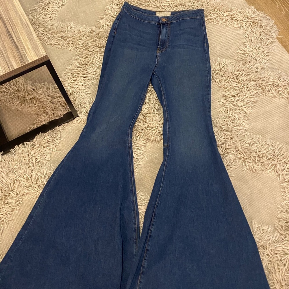 Free People Flare Blue Jeans **WORN ONCE**